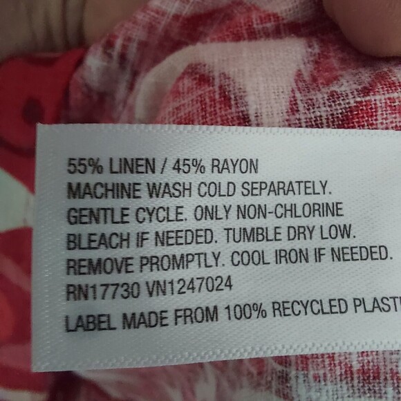 Rhode Sleeveless Dress Size 4 Red Floral Linen Midi Dress - Picture 6 of 7